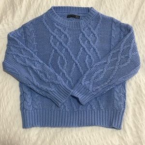 Black tape Blue cable knit sweater sz:XS